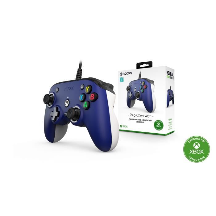 Manette Gamepad - Nacon - Pro Compact - Bleu - USB - Personnalisable