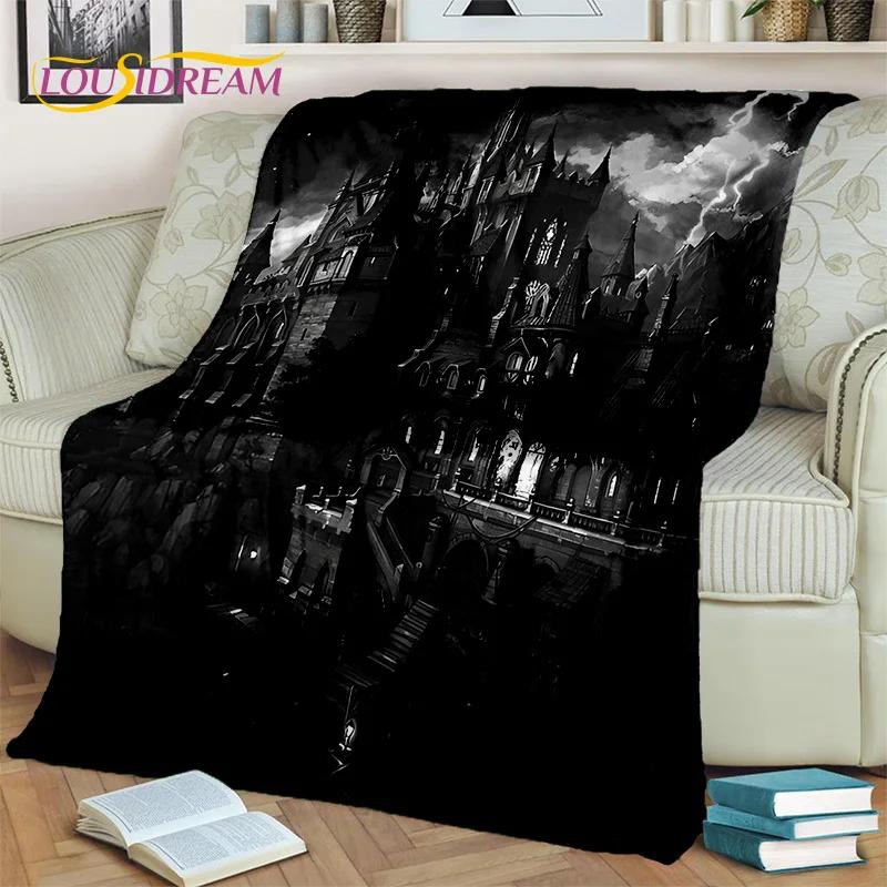 Horror Gothic Skull Ghost Cartoon  Blanket,Soft Throw Blanket for Home Bedroom Bed Sofa Picnic Travel Office Cover Blanket Kids