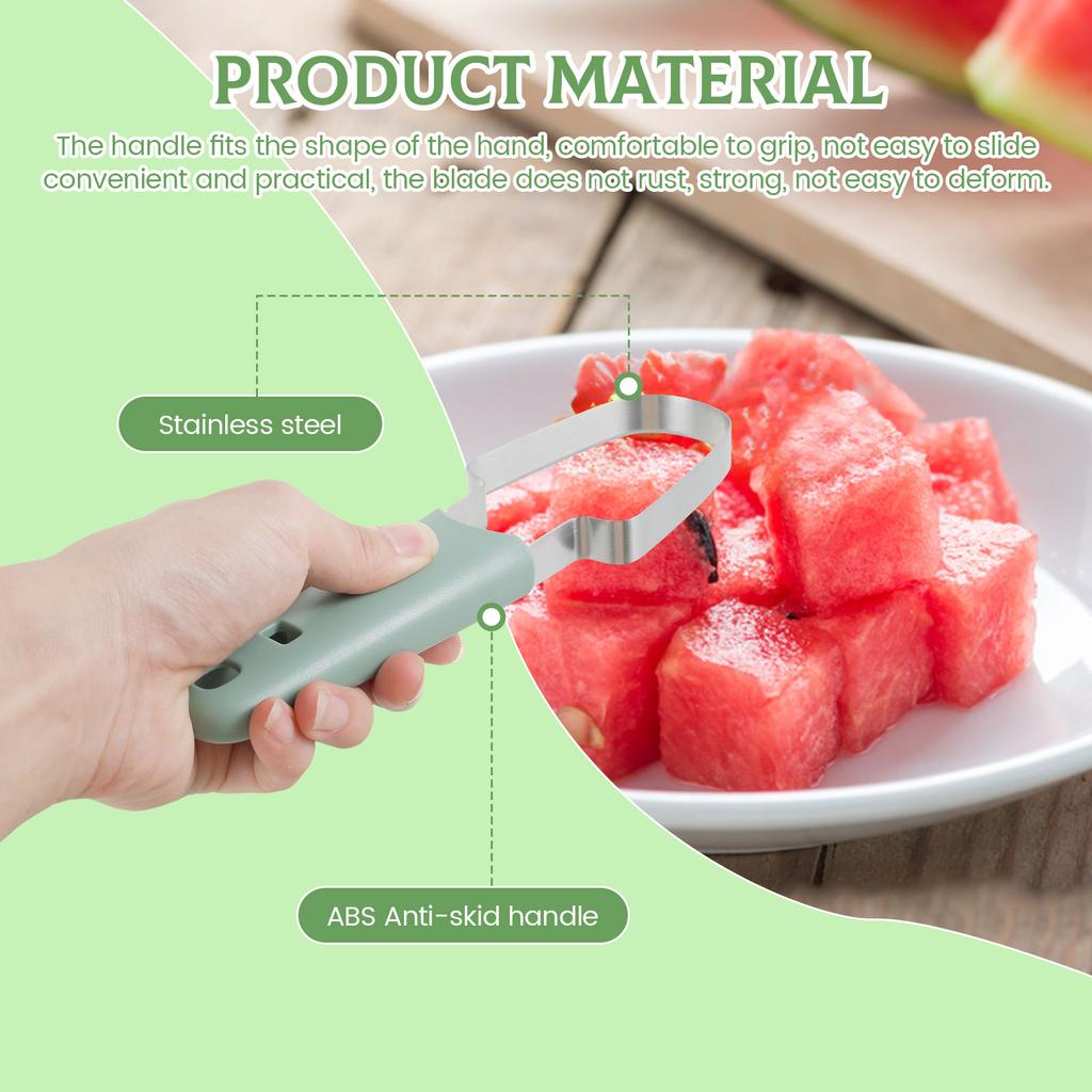 Watermelon Fork Slicer Cutter Stainless Steel Watermelon Cutter Portable Watermelon Cutter Slicer Tool with Watermelon Scooper