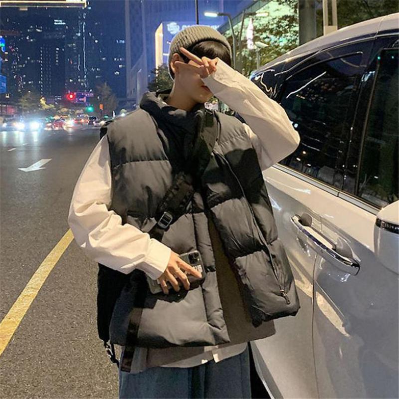 Men Jacket Vest Autumn Winter Fashion Warm Thick Cotton Coats Leisure Streetwear Loose Outerwear Male Sleeveless Vest 2024