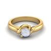 5MM Round Shape Genuine Moonstone 925 Sterling Silver Gold Vemreil Women Promise Ring