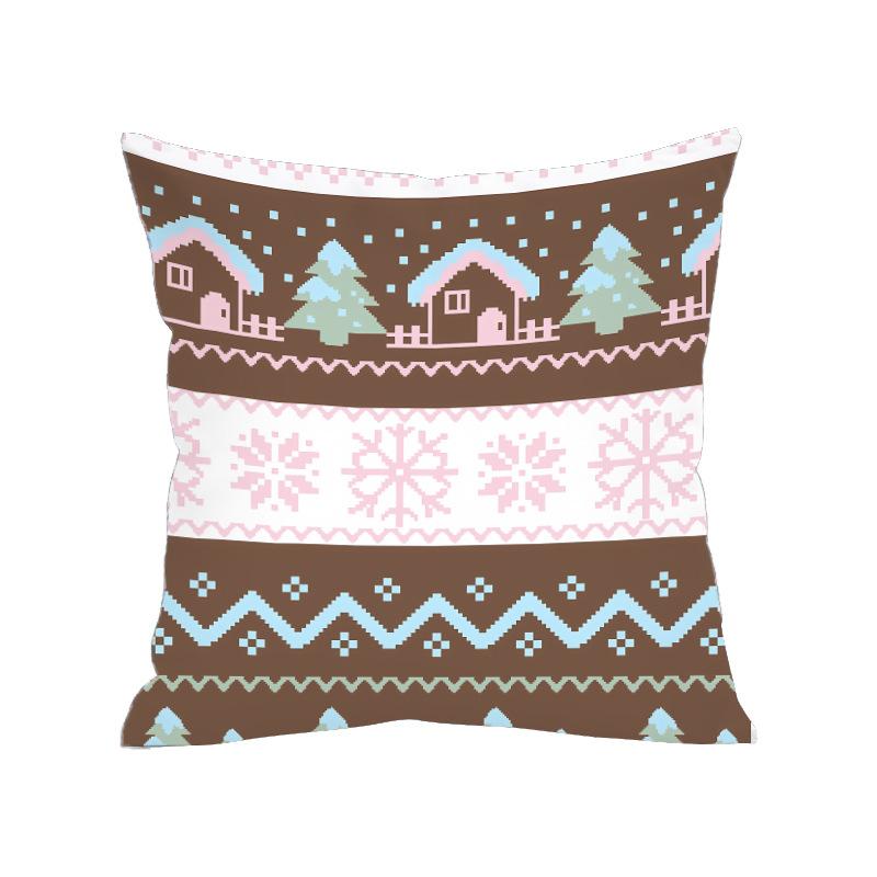 

Рождественское украшение Снеговик Супермягкая наволочка Гостиная Диван Спинка Спальня Большая подушка Украшение модельной комнаты Подушка 45 * 45Cm [without core]