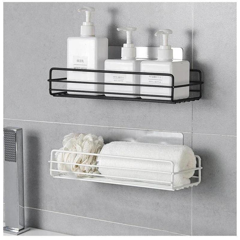 Mini Style Home Bathroom Storage Rack Multifu Bathroom Wall Punching Free Storage Rack Toiletries Organizer Shelves Home Tool