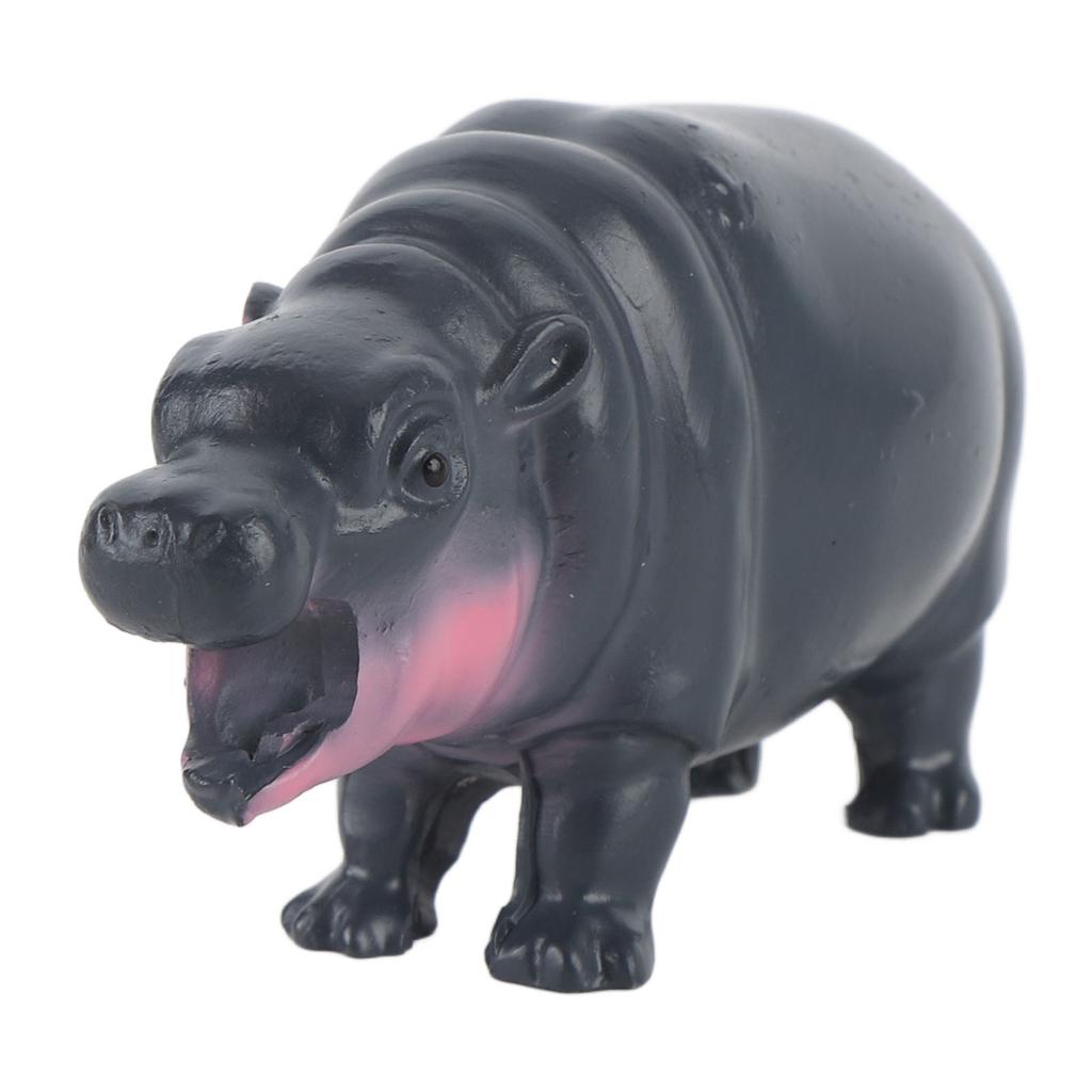 Pygmy Hippo Statue Cute Playful Resin Hippopotamus Figurine Home Desktop Decoration