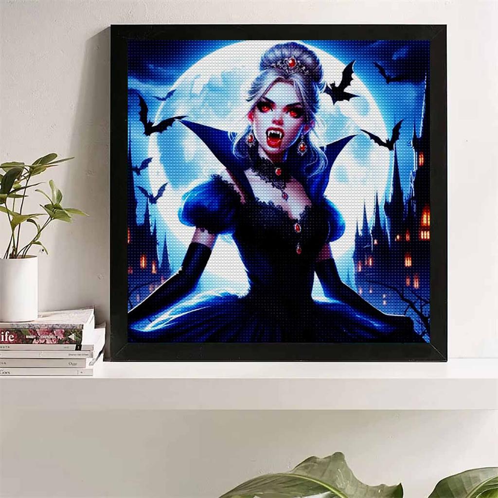 5D DIY Diamond Painting Decorative Vampire Princess Full Round Drill Scenery Diamond Embroidery Cross Stitch Kits Home Decor Gift