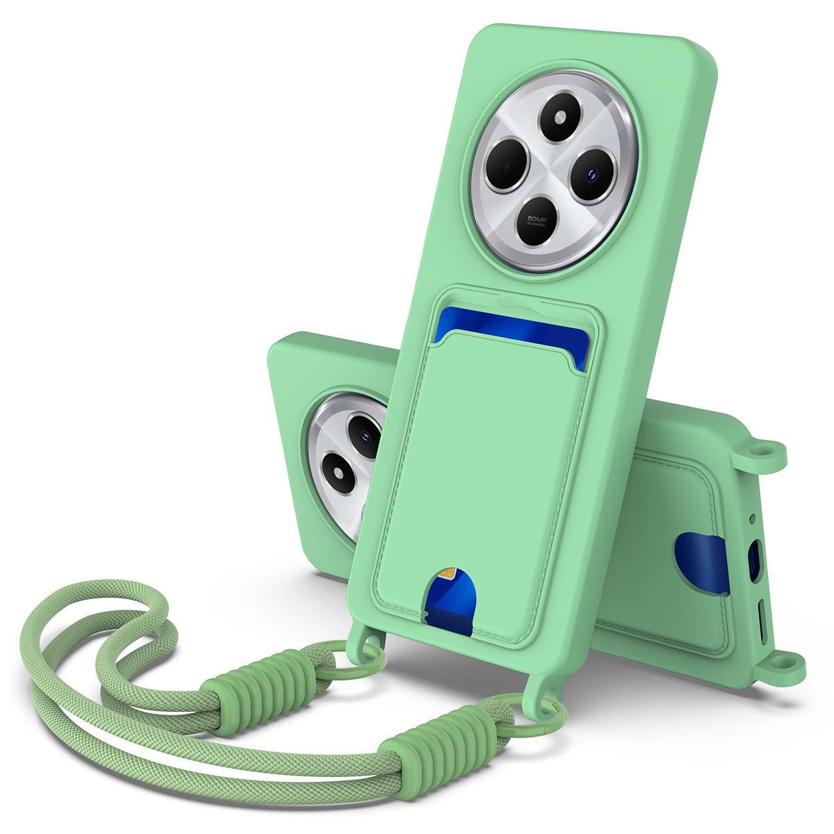 

Liquid Silicone Case For Xiaomi Redmi 14C 4G/14R 5G/A3 Pro 4G/A4 5G/Poco C75 4G/5G/Poco M7 5G Phone Back Cover with Short Strap