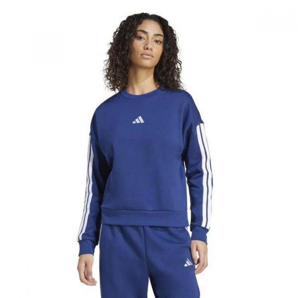 Adidas Women S eSSential 3 Stripe Fleece SweatShirt Jx7687