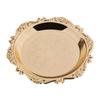 4''/6'' Gold Round Metal Fruit Dish Pastry Plate Tea Dessert Serving Tray for Hotel, Restaurant, Home Tableware