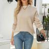 Women's  And Winter Splicing Knit Sweater Round Neck Long Sleeve Striped Sweater
