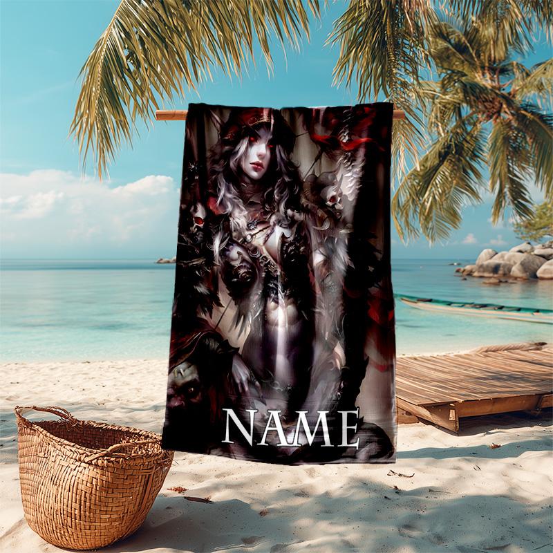 Personalized customized proof beach towel with World of Warcraft pattern - soft, absorbent,quick-drying,perfect swimming,camping&bathing