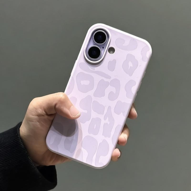Leopard Pattern Liquid Silicone Case for 17Pro Max Air 16 14 15 12 11 17 Pro Max Camera Control Button Soft Armor Cover