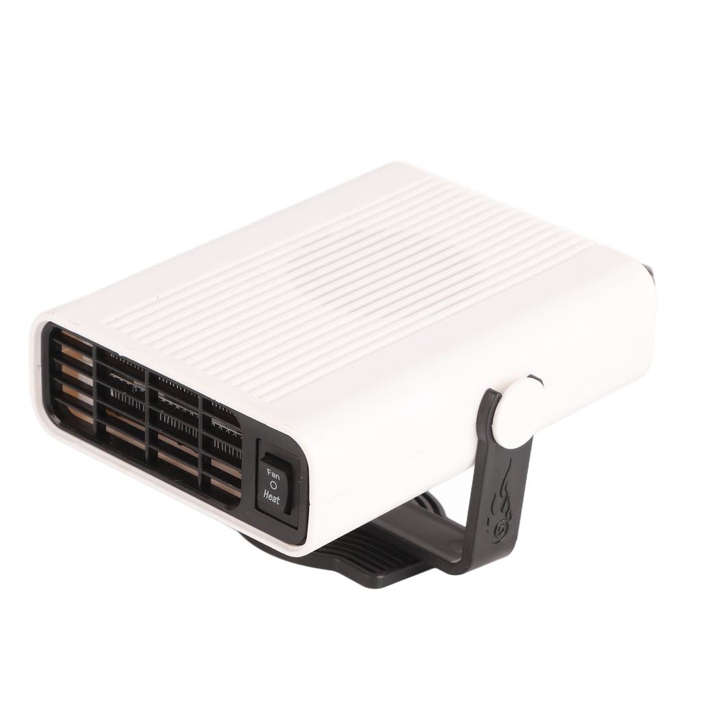 Car Heater 360 Degree Rotating Quick Heating Portable Cigarette Lighter Defogger Defroster for Truck 24V White