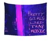 Trap Music Peach Tapestry Multiple Sizes HD Print Pretty Girls Rapper Hip Hop Soft Polyester Dorm Bedroom Living Room Decor Gift