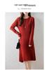 Women's Pure Wool Pleated Sweater Dress with Slimming Waist