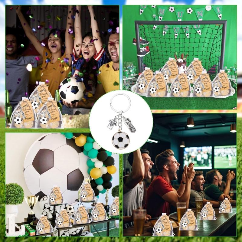 Pack of 10 Football Theme Pendant Keychains Featuring Soccer Cleats and Cloth Designs for Sports Enthusiasts and Daily Use