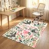 Floral Theme Soft Crystal Velvet Rug Custom Name & Text Print Non Slip Floor Rug for Bedroom Living Room