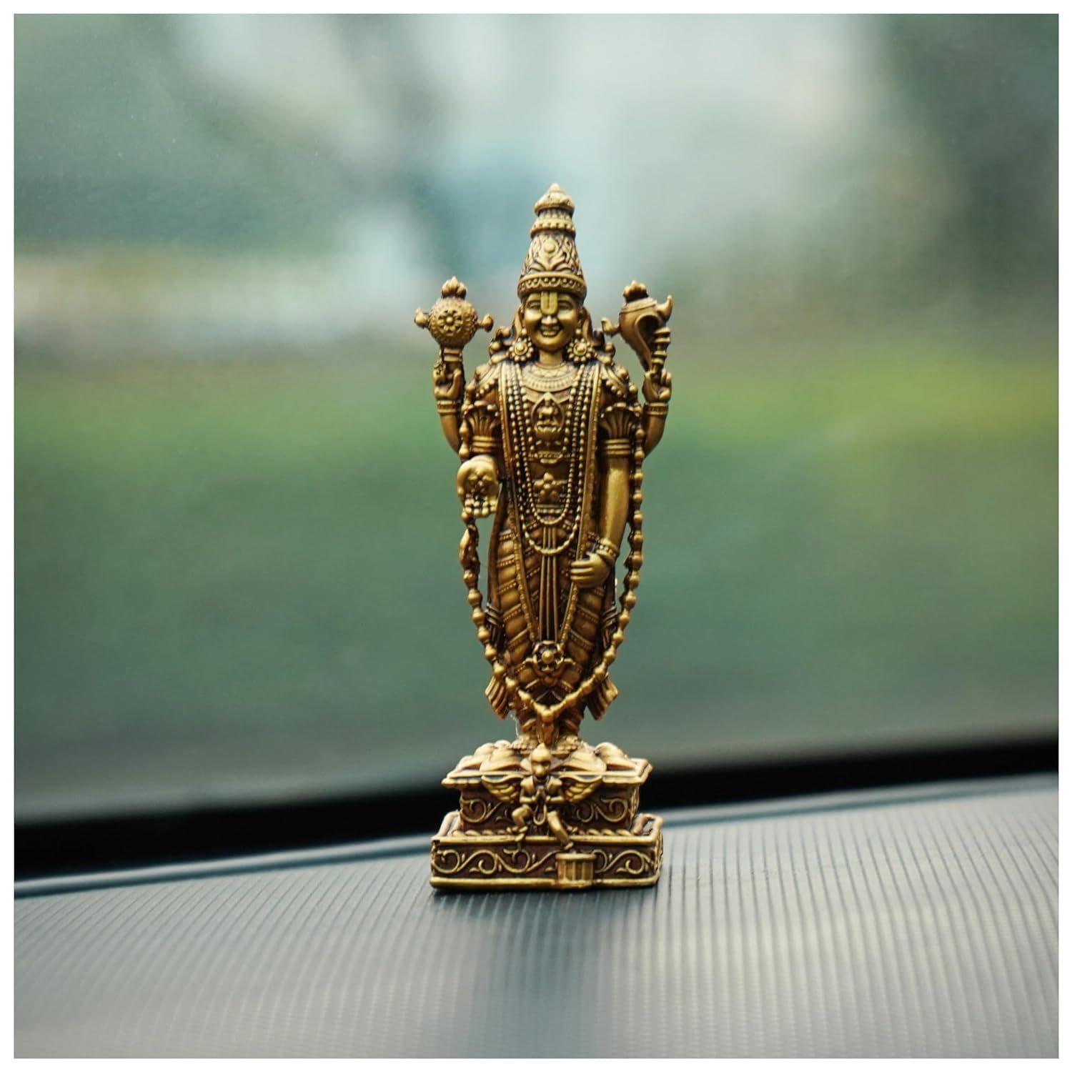 

Venkateshwar Balaji Idol Tirupati Balaji Idol Venkateshwar Balaji Murti Venkateswara Statue Malaiyappa Statue Venkateswara Swamy for Car Dashboard