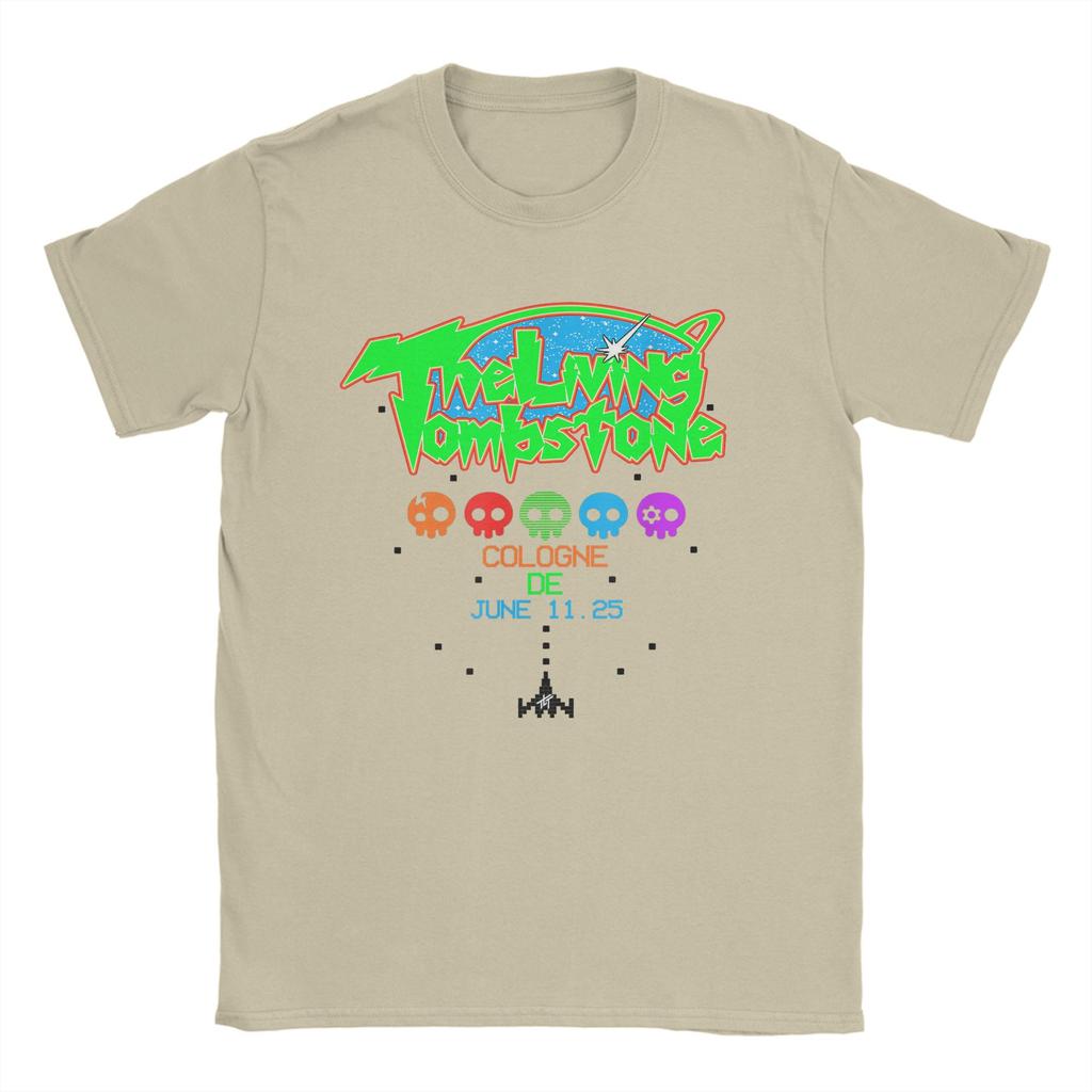 The Living Tombstone World Tour T Shirt Men Pure Cotton Funny T-Shirt O Neck Rock Tees Short Sleeve Clothes Plus Size