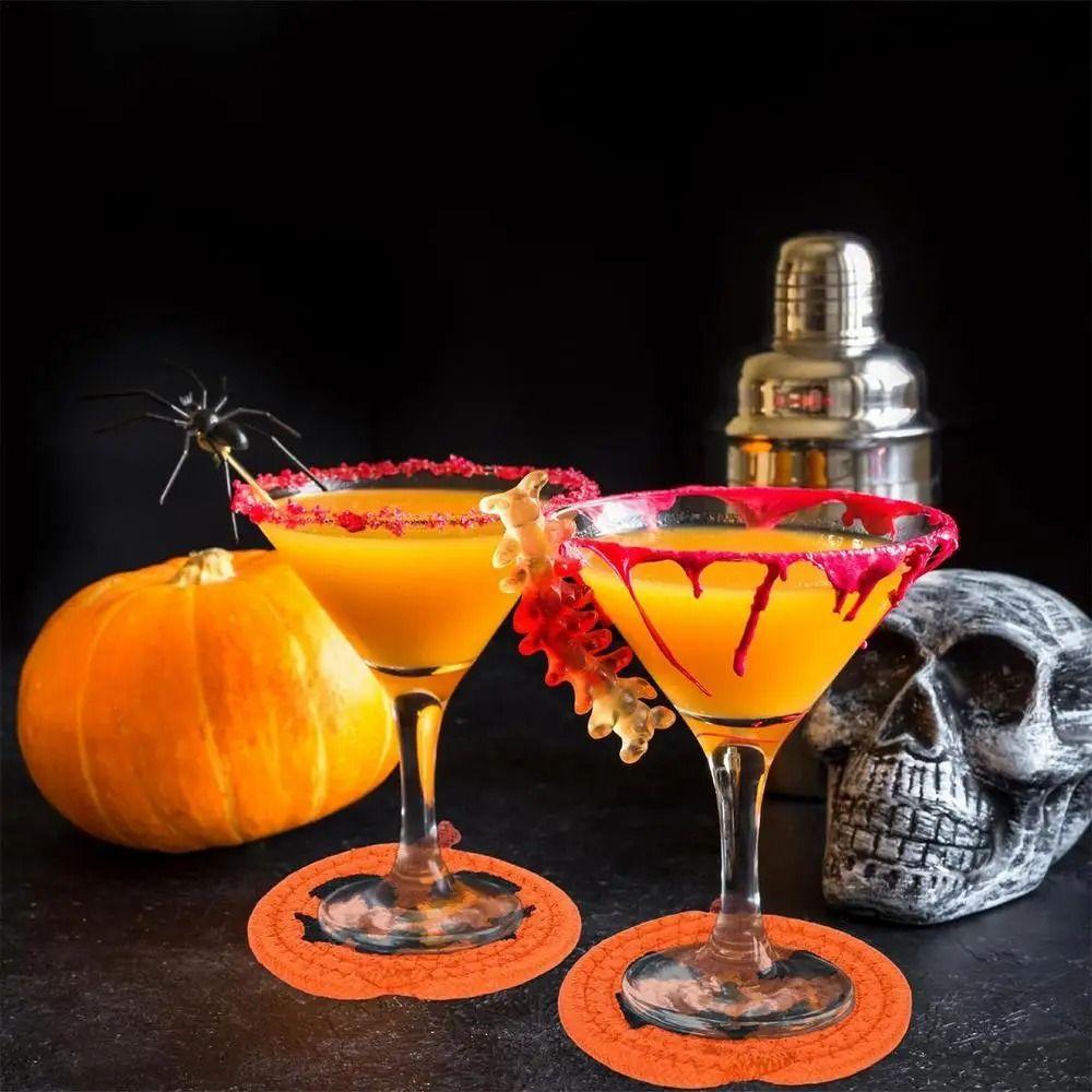 4/8Pcs Handwoven Pumpkin Shaped Coasters Anti Scald Decorative Placemats Cafe Use