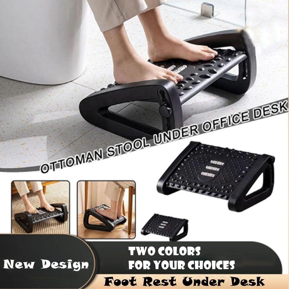 New Plastic Foot Rest Under Desk 6 Adjustable Angle Durable Ergonomic Footrest Non-slip Pad Footstoo for Under-desk Support