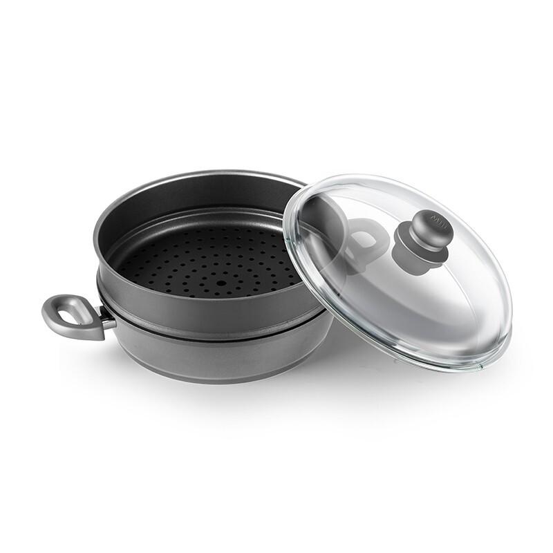 MIJI Star Series 28cm Non-stick Double-Handled Fry Pan with Steamer Set