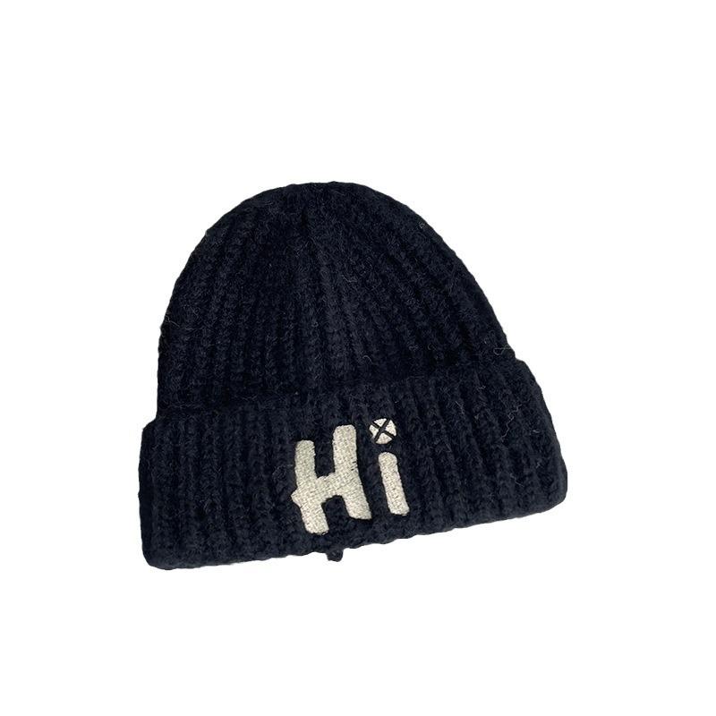 Korean Style All match Knitted Hat Warm Ear Protection Pullover Hat for Women Autumn and Winter Personalized Cold Hat Thickened Plush Hat Small Face
