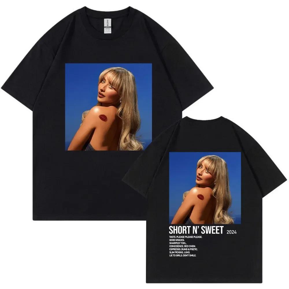Sabrina Carpenter Vintage Style Poster Print T-shirt Unisex Women Fashion Cotton Summer Tees Oversized Harajuku Streetwear Y2k Tops