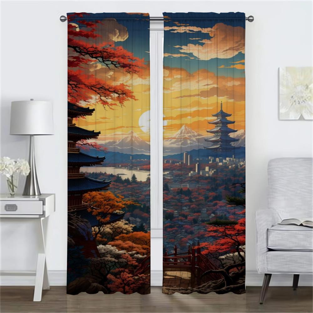 Curtains for Living Room Curtain for Room 2 Panel Japan Style Shades Halloween Decoration Partition Home Interior Curtains Child