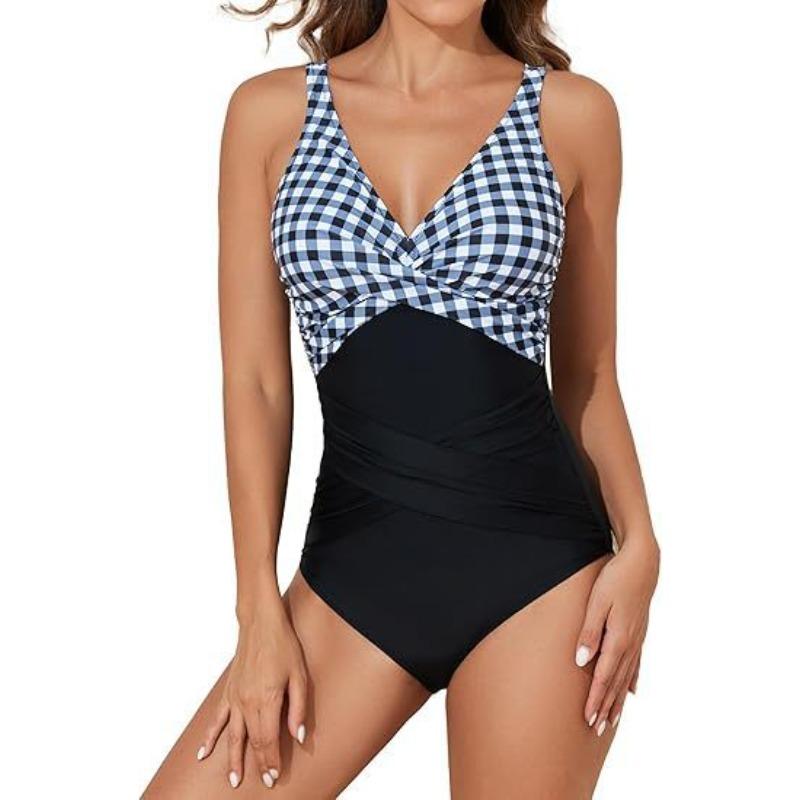 European and American New One-piece Swimsuit Women's High Waist Tight Cross Sexy Backless Swimsuit