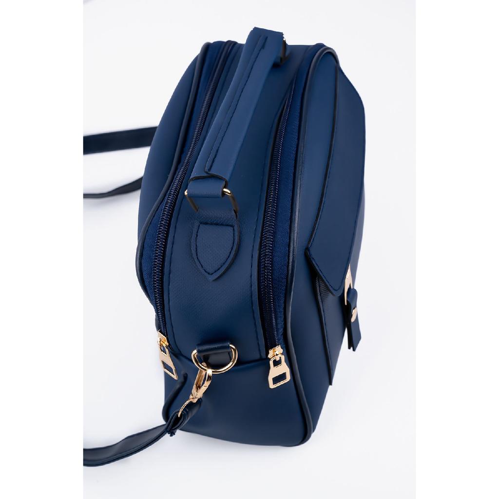 Damen-Hand- und Umhängetasche aus schwarzem Lacost-Leder mit 3 Fächern und verstellbarem Riemen