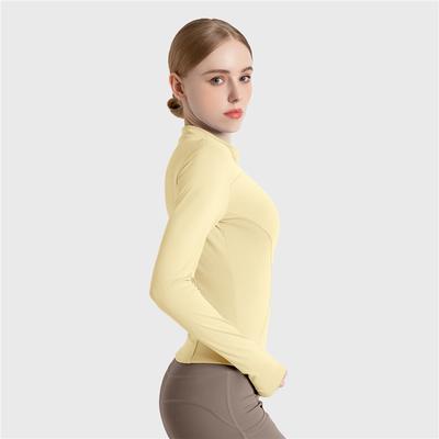 High-stretch Women's Yoga Clothes, Outdoor Running Sports Jackets, Thin Fitness Long-sleeved Solid Color Sunscreen Tops