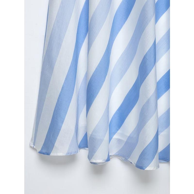Women Striped Mid Length Straight Skirt Casual Daily Wear