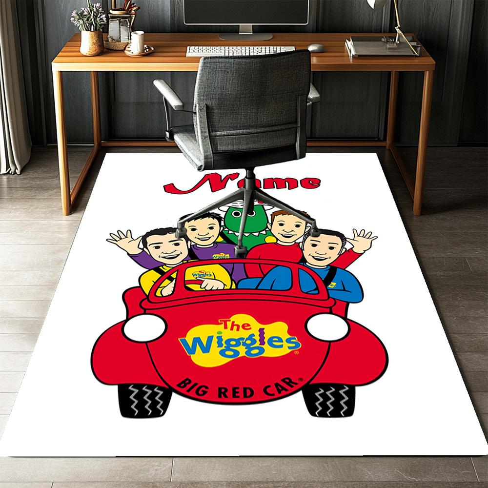 Custom Name The Wiggles Printed Carpet,Rug for Office Chair Living Room Bedroom Kitchen Room Decor Gifts.