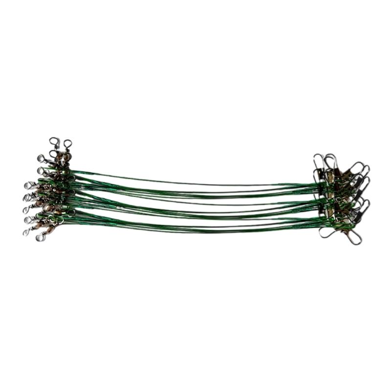 40Pcs Fishing Leader Wire With Swivels AntiBite Steel Fishing Line Fishing Wire Leader Line Fishing Accessory Tool