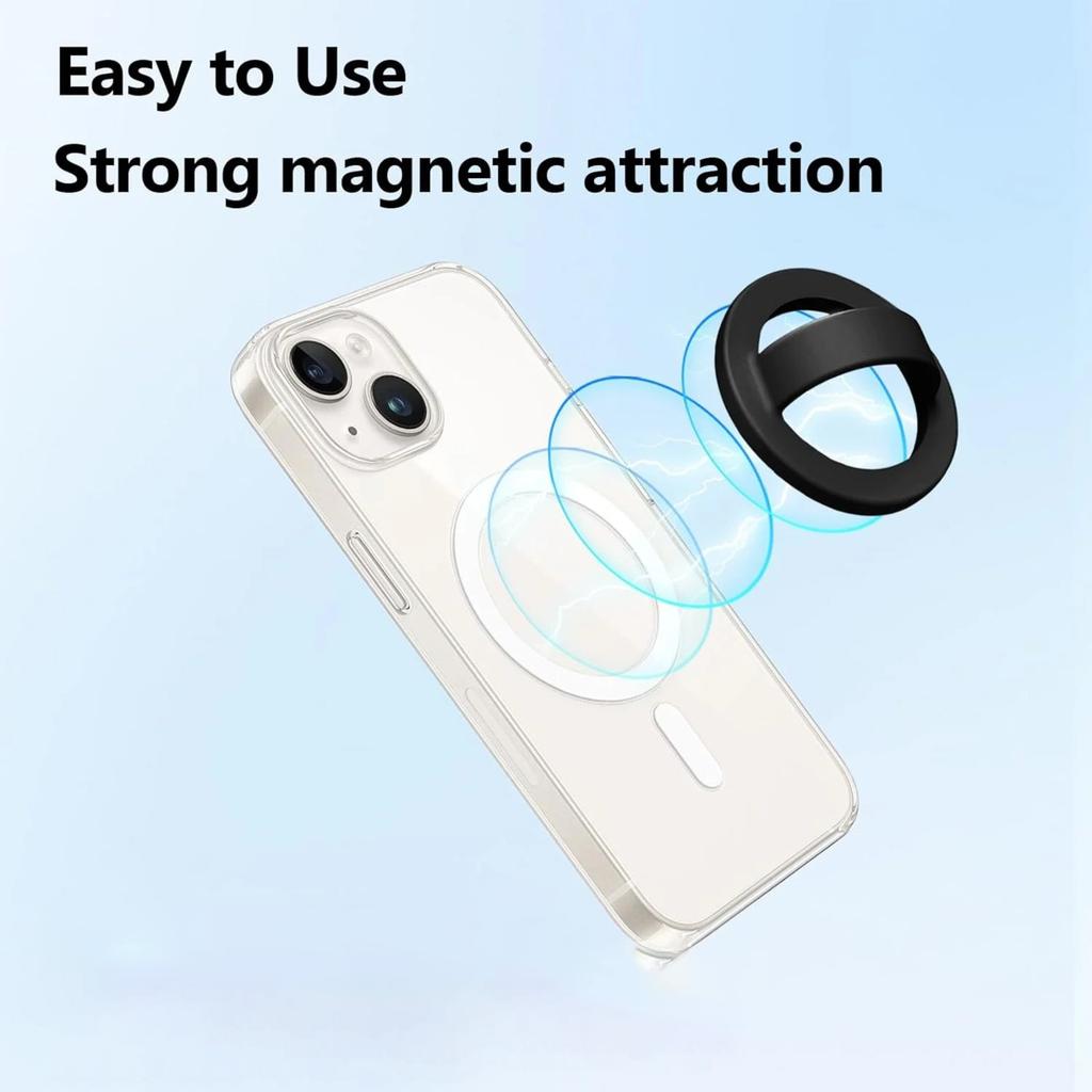 Silicone Ring Grip Phone Holder, Rotating Finger Loop Ring Grip Holder, Soft And Portable, Strong Magnetic Attraction, Compatible With Phone Case