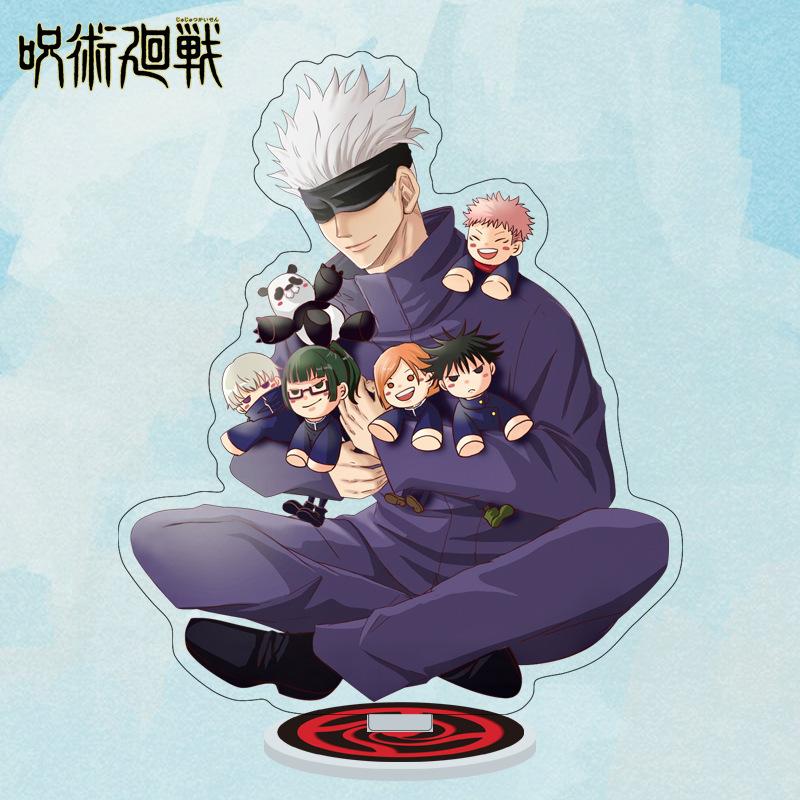 Cartoon Anime Jujutsu Kaisen Figures Acrylic Stand Manga Gojo Satoru Figurines Garage Kits GK Ornaments Decoration Plaything