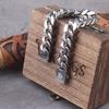 Never Fade 316L Stainless Steel Viking Men's Bracelet Blank Punk Edge Cuban Chain Bracelet