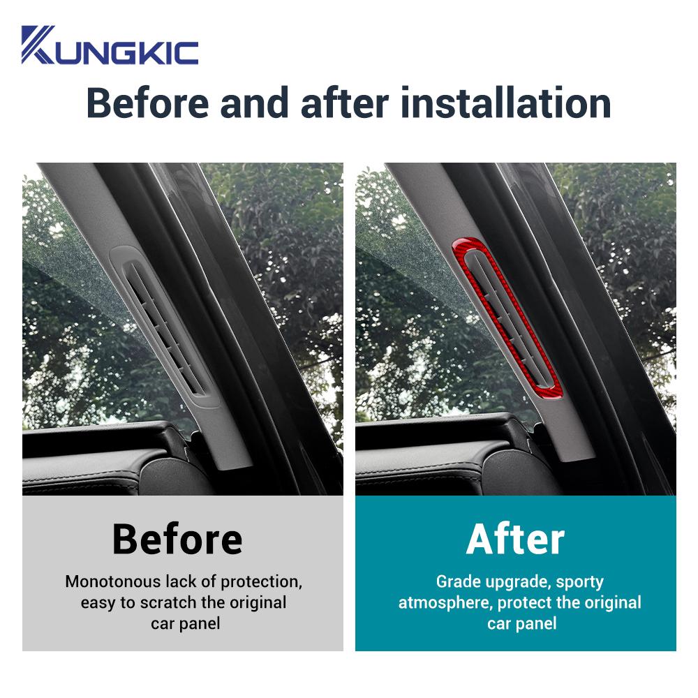 Echter Weicher Karbonfaser-Aufkleber für Mazda 3 Axela 2019 2020 2025 2025 2025 2025 2025 LHD RHD Auto A-Säule Luftauslass Zubehör