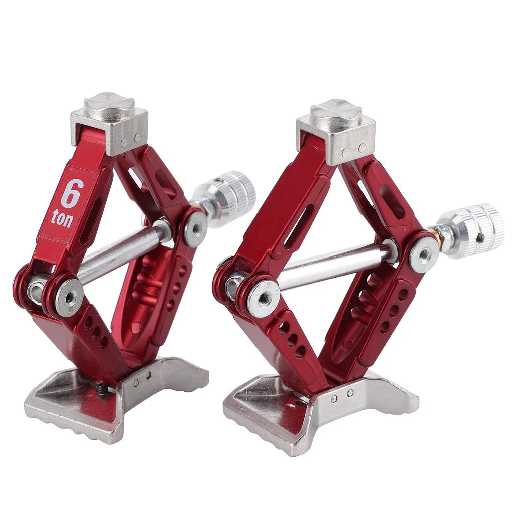 2Pcs Metal Universal Rhombus Adjustable Lifting Jack Accessory for 110 RC Car Red