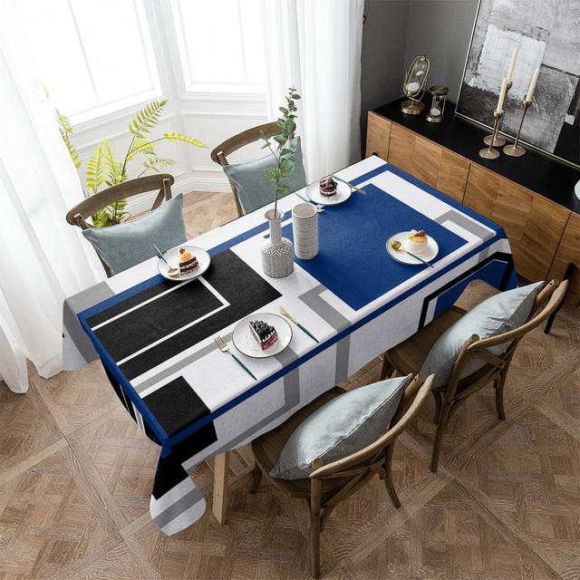 Față de masă impermeabilă cu model mozaic galben, artă abstractă, decor nuntă, runner de masă, decor cafea/cină, husă de masă