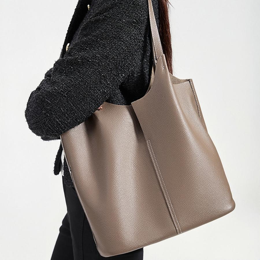 Luxury Genuine Leather women's handbags new Tote bag large capacity Quality women's shoulder bag commuter fashion bucket bag sac