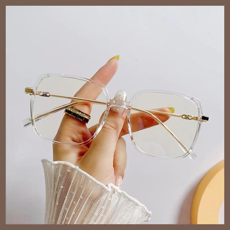 Blue Light Blocking Glasses Stylish Square-shaped Big Frame Glasses for Ladies   Eyewear Accesorios Para Mujer