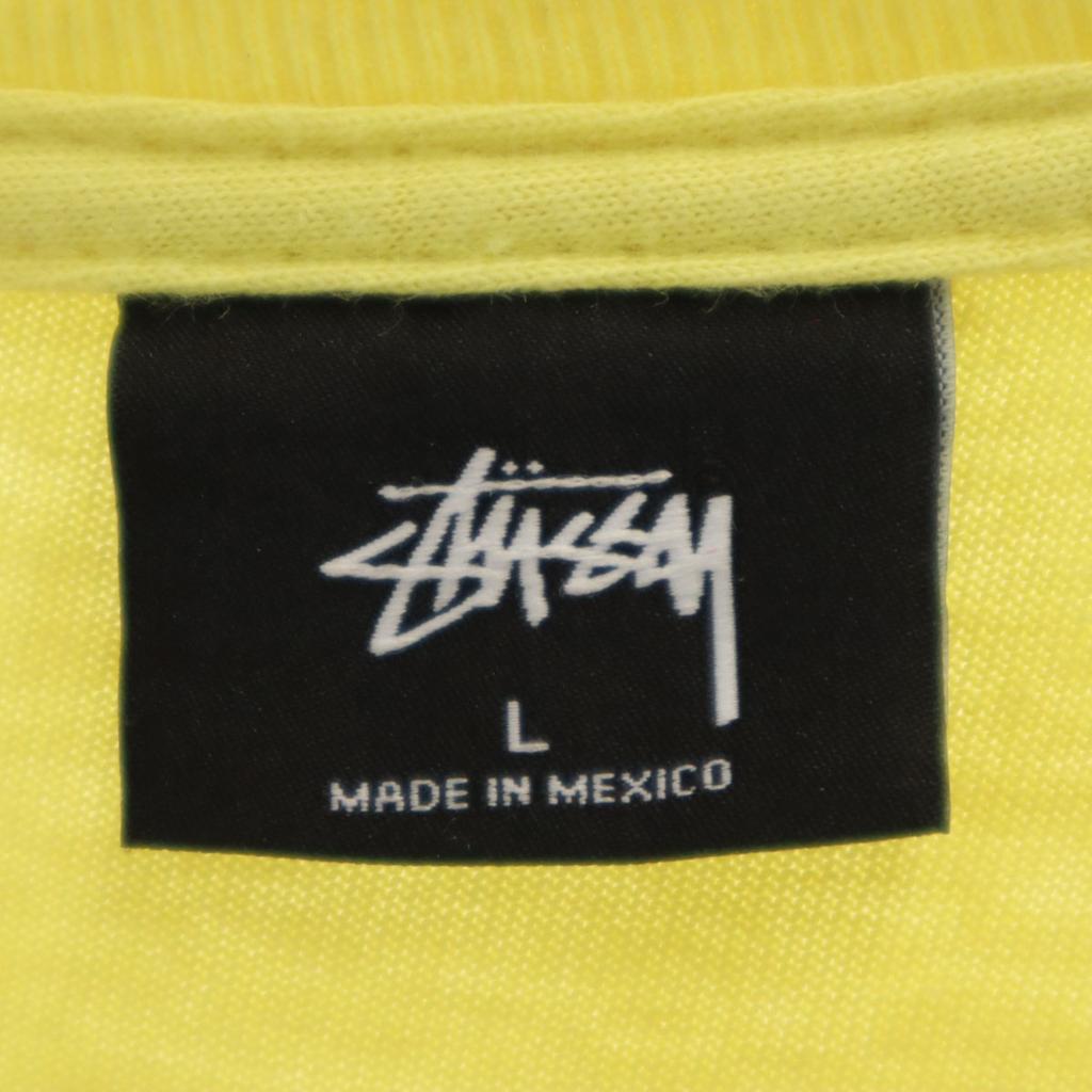 STUSSY Back print Long sleeve T-shirt L yellow Ron T Men's Used