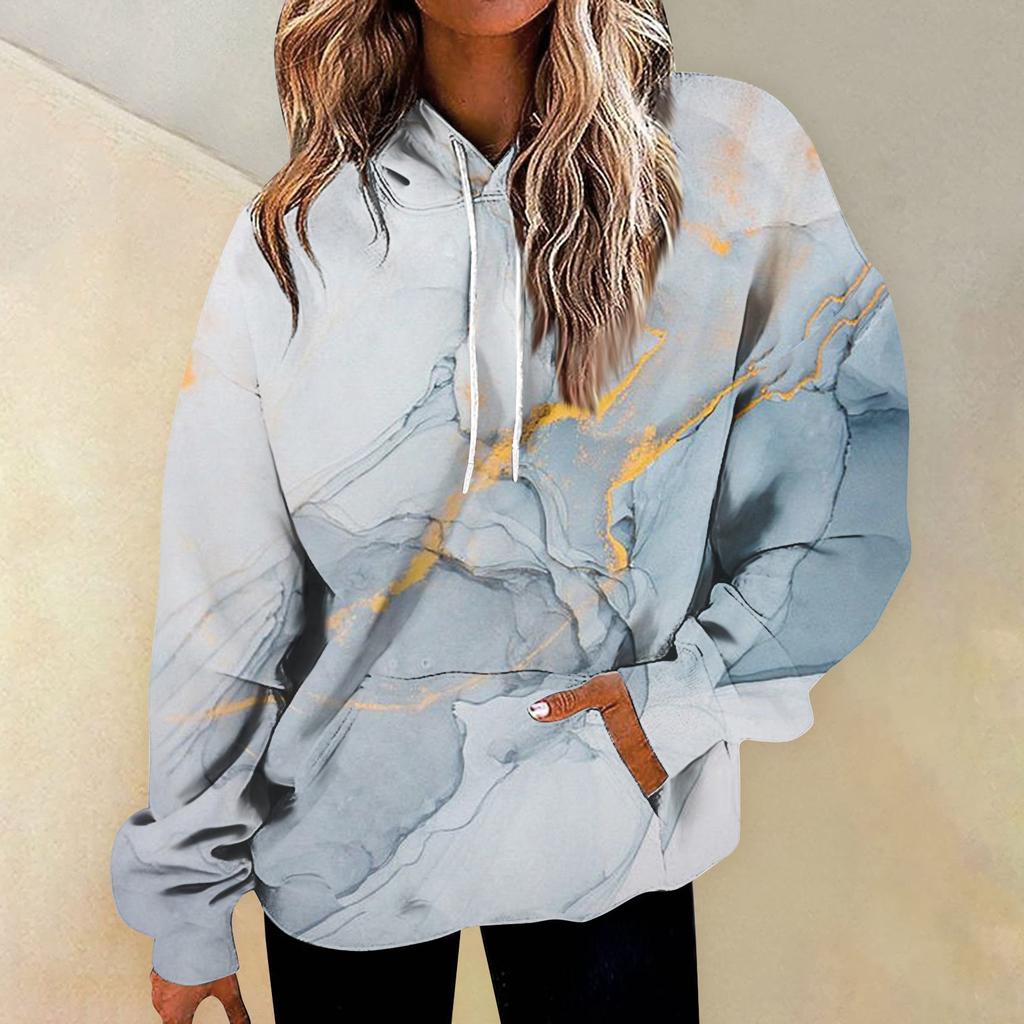 Women's Fashion Daily Versatile Casual Crewneck Sweatshirts Graphic Daily Long Sleeve Gradient Patchwork Printed Top Sweatshirts