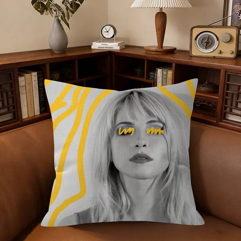 H-Hayley Williams Cantora Almofada de Escritório Fronha Capa de Almofada de Carro 45X45cm Fronha Lombar Fronha de Sofá