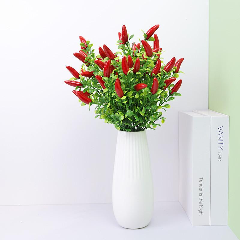 Holly Simulation Flower Fruit Chili Cherry Tree Home Decoration Plastic Flower Living Room Fake Flower Decoration Plant Decoration Shooting Props
