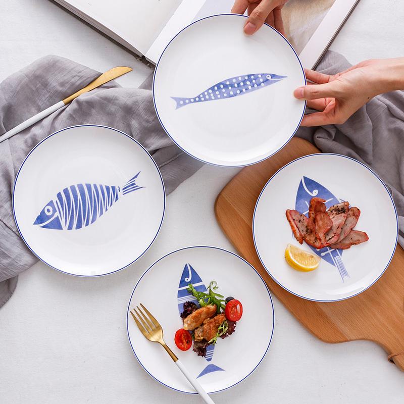 8 Inch Ceramic Dinner Plate White Round Bone China Plate Fruit Dessert Pasta Steak Plate Home Restaurant Porcelain Tableware