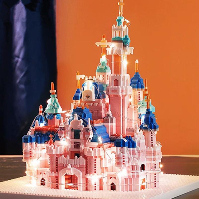 NEW Dream Pink Castle Princess Girls Beaut Set City DIY Puzzle Model Building Blocks Bricks Toys For Children Kids Adult Gift