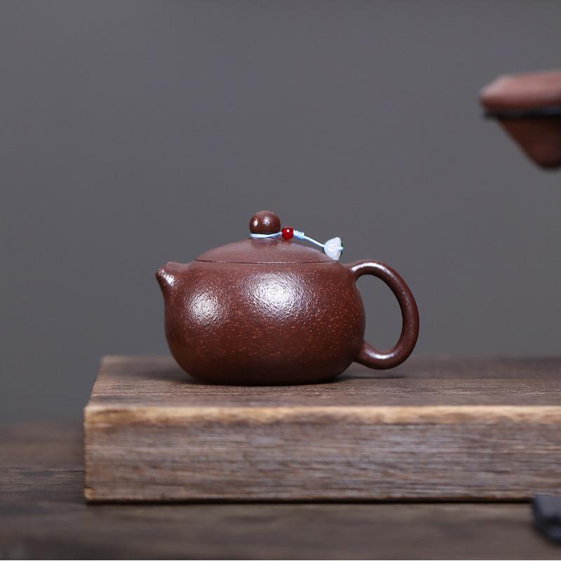 

230ml Yixing Purple Clay Teapots Handmade Xishi Pot Raw Ore Purple Jade Gold Sand Tea Brewing Kettle With Filter Zisha Tea Set