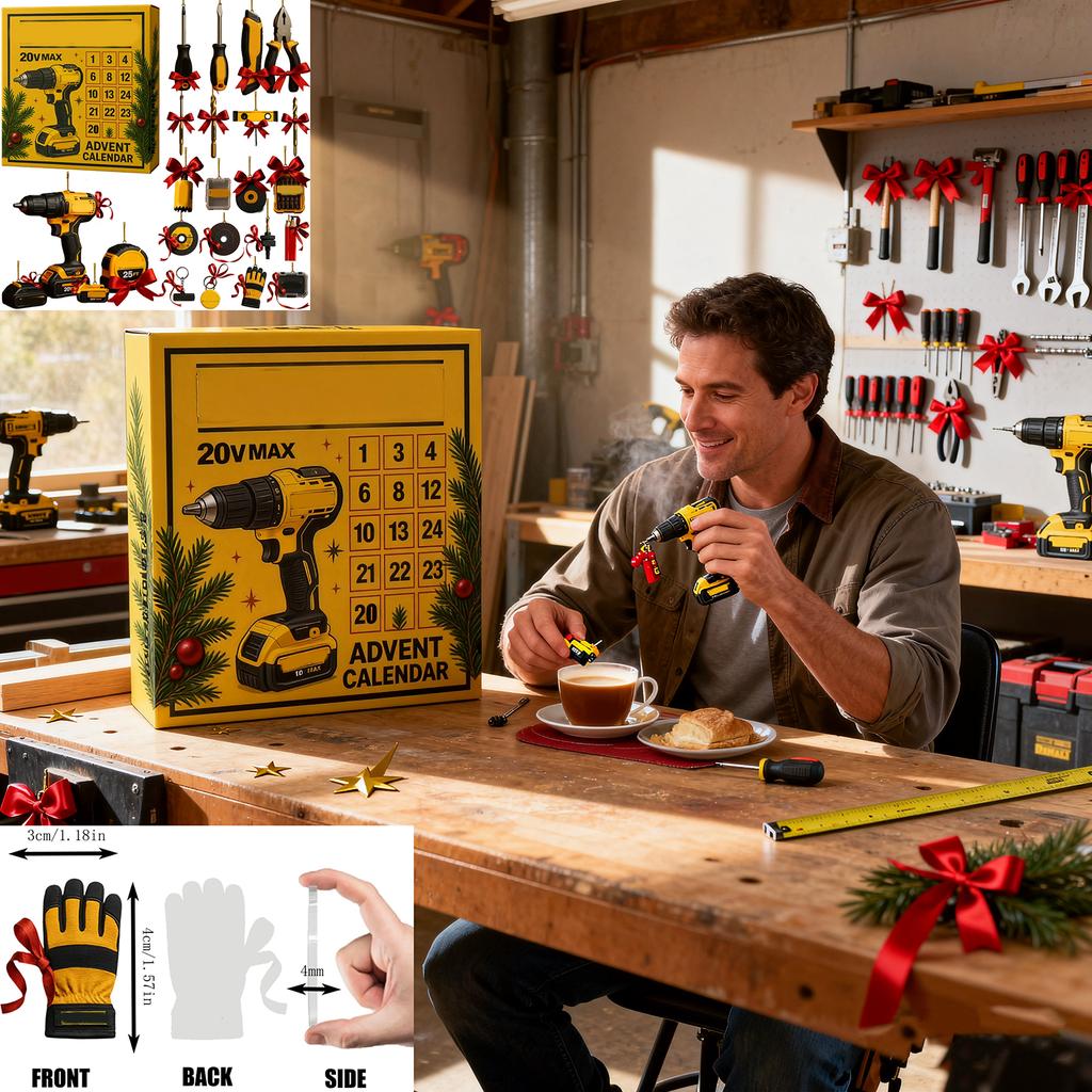 2D Plane+airplane Box +24PC+ Box For Countdown Of Electric Tools Christmas Advent Calendar